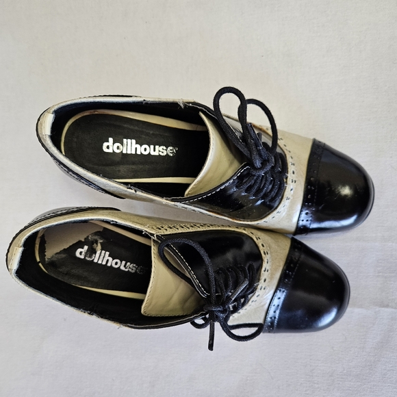 Saddle shoes heels Oxfords - Picture 5 of 6